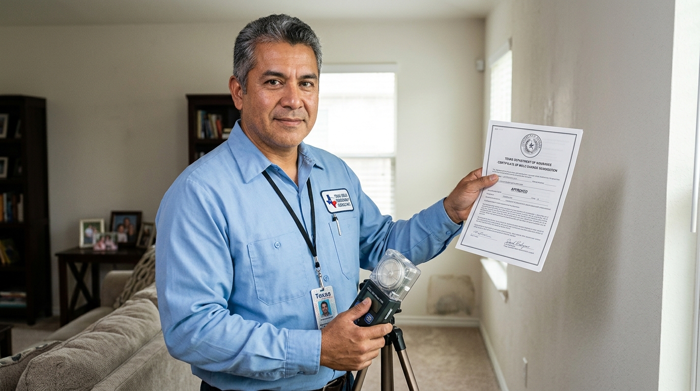 3 Statutory Steps to Secure Texas TDI Form MDR-1 Certificate of Mold Remediation